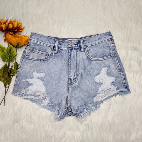 Hollister Pants - Hollister High Rise Distressed Shorts Size 26